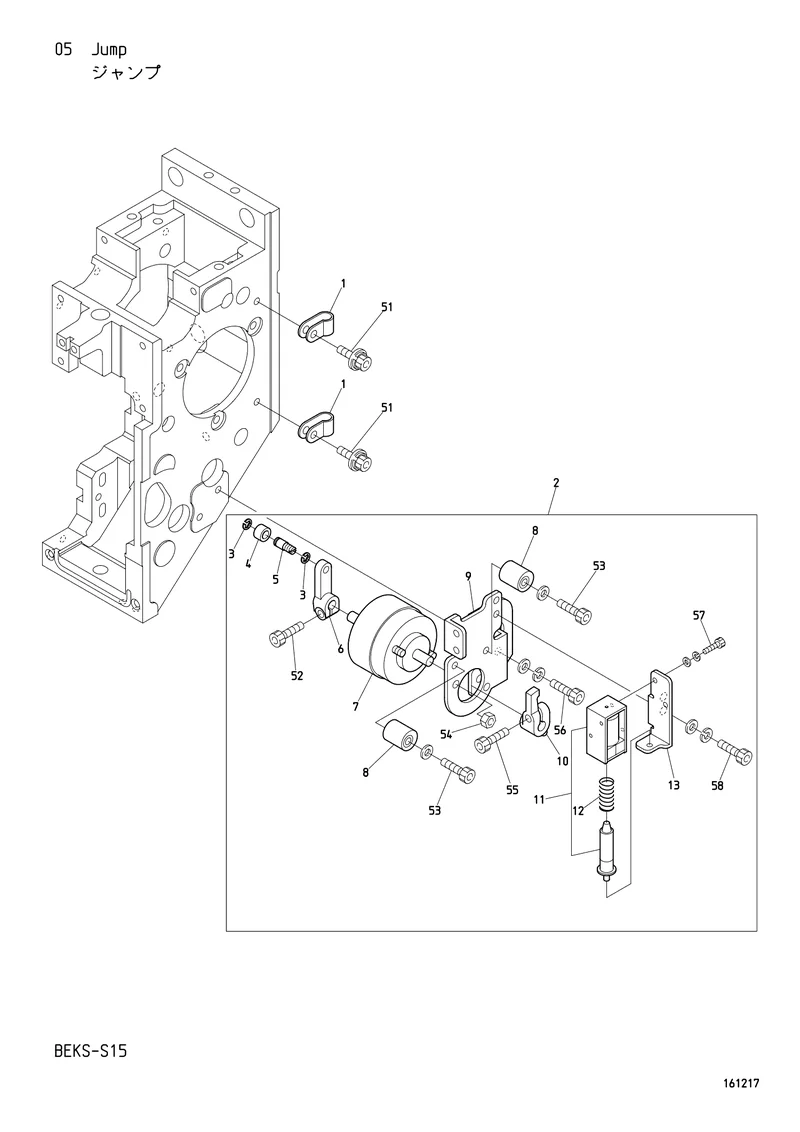Схема узла из Parts List BEKS-S15, содержащего NB0KN272402