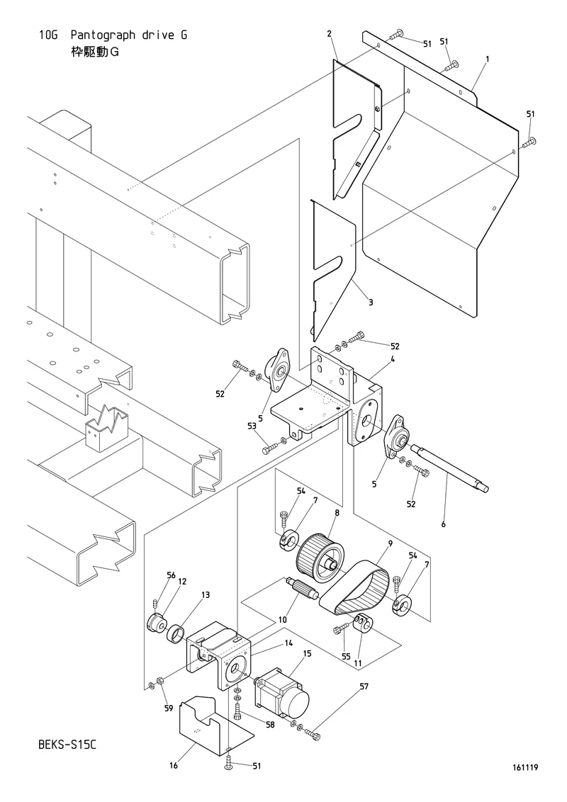 Схема узла из Parts List BEKS-S15C, содержащего NB0SM250181