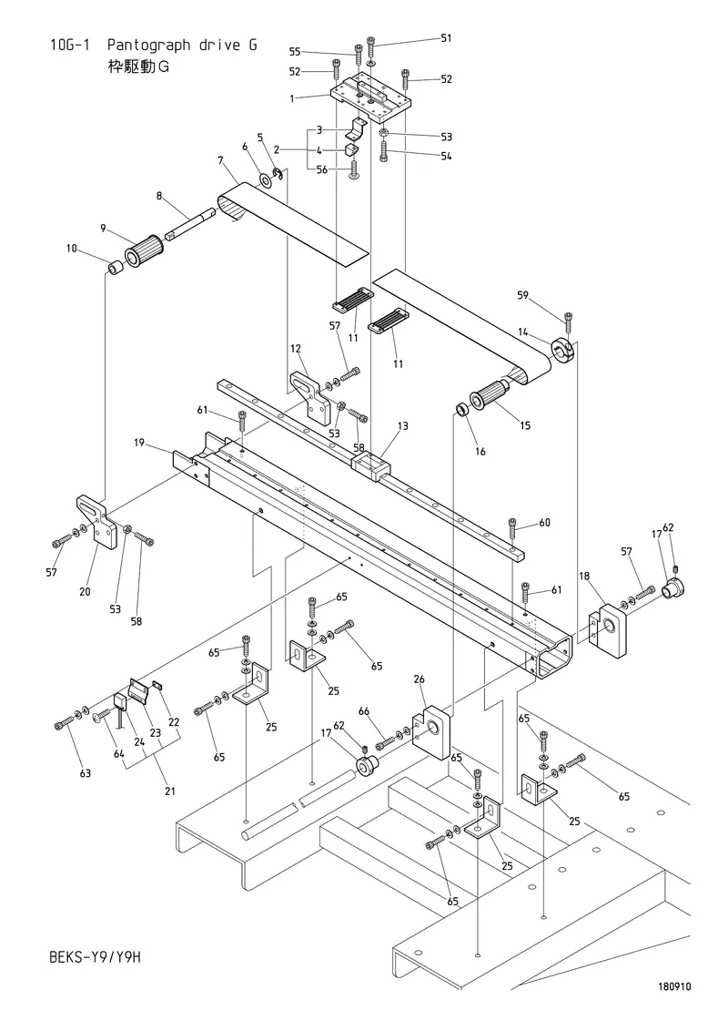 Схема узла из Parts List BEKS-Y9 / Y9H, содержащего RJ450060