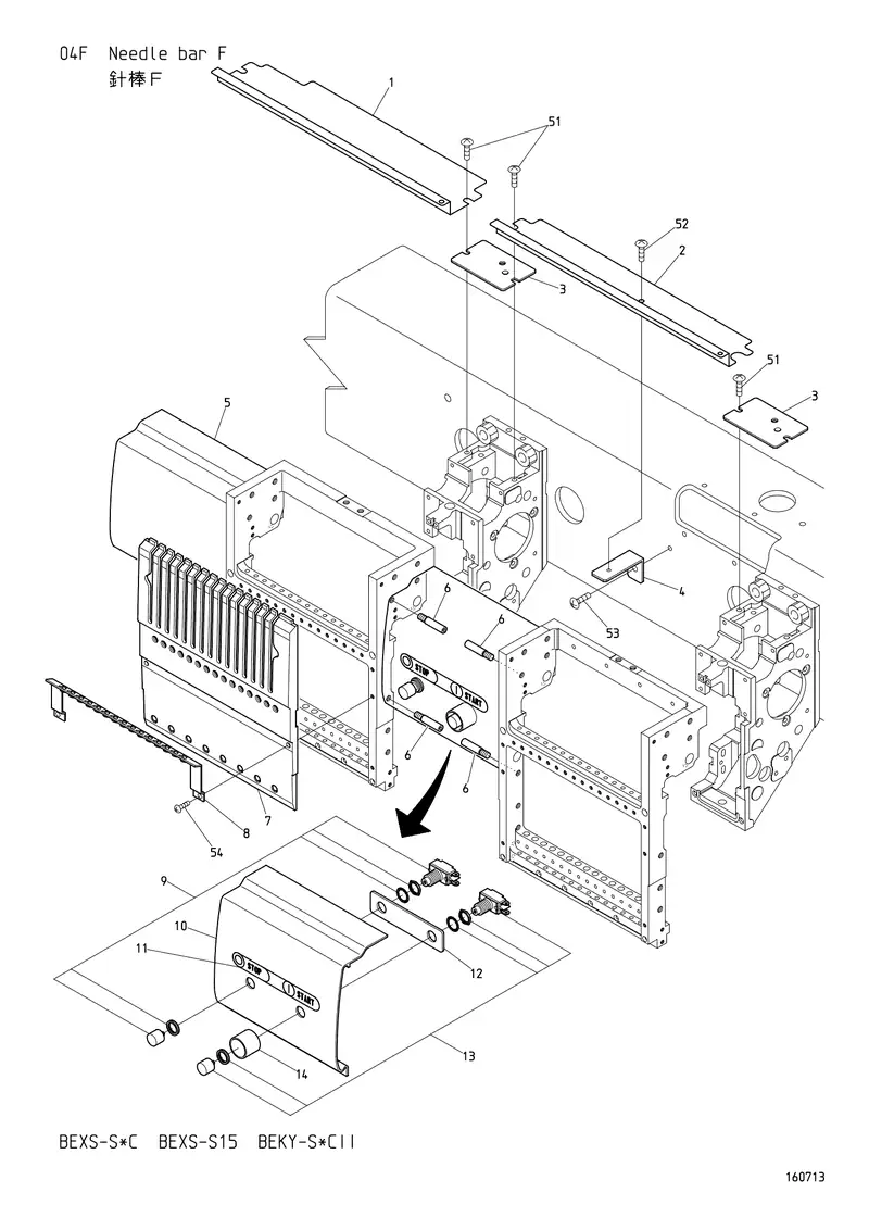 Схема узла из Parts List BEKY-S_CII, содержащего QJ250300